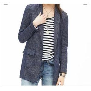 Banana Republic blue and gray knit, double breasted Boyfriend blazer, SIZE 10T